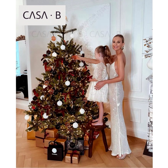 NEW💫CASA B| Lumière Pearl White Sequin Semi Sheer Maxi dress gown - Picture 9 of 9